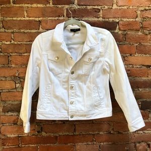 White Talbots Petite Jean Jacket EUC